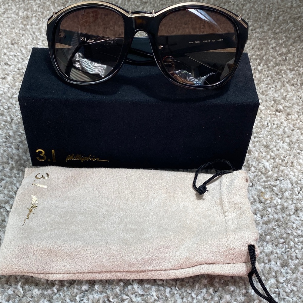 3.1 Phillip Lim Brown Gradient Oversized Sunglasses with Black Accents